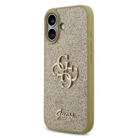 Guess 4G Metal Logo Glitter Backcover Apple iPhone 17 - Goud