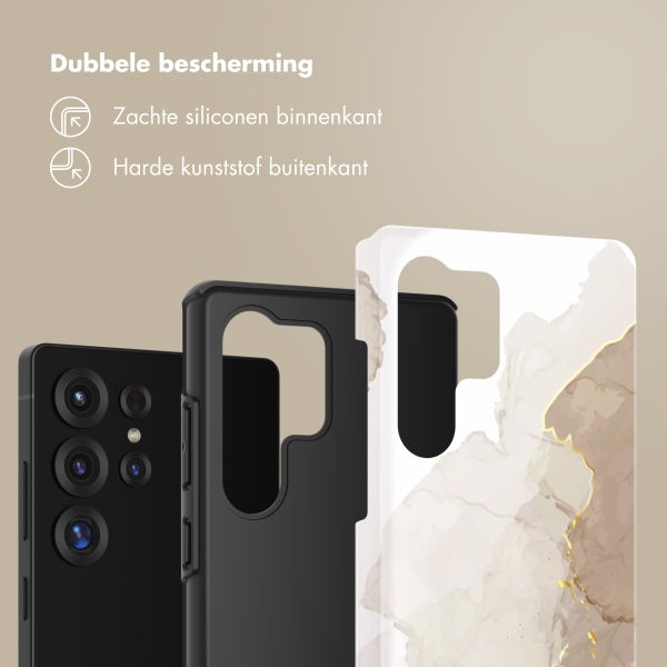 Selencia Vivid Backcover Samsung Galaxy S25 Ultra - Marble Light Brown