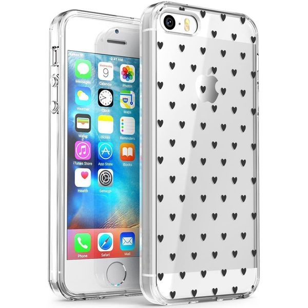 imoshion Design hoesje iPhone 5 / 5s / SE - Hartjes - Zwart