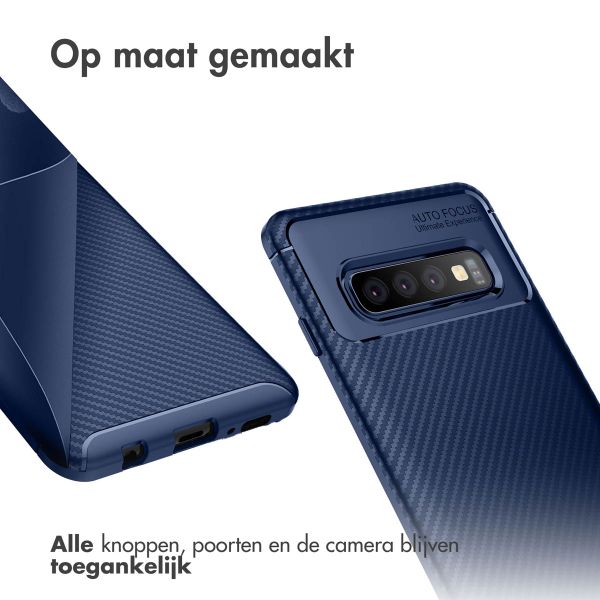 imoshion Carbon Softcase Backcover Samsung Galaxy S10 - Blauw