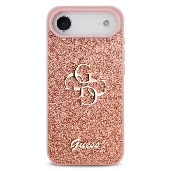Guess 4G Metal Logo Glitter Backcover Apple iPhone Air - Roze