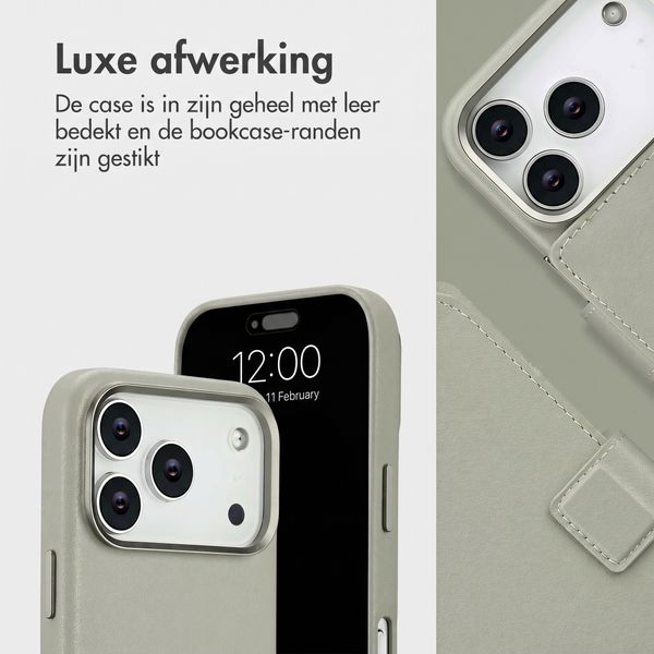 Accezz Leather Bookcase 2-in-1 met MagSafe Apple iPhone 18 Pro Max / 17 Pro Max - Light Grey