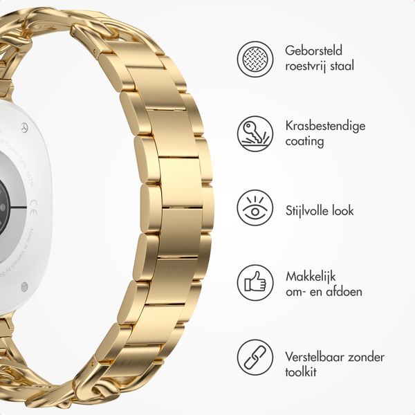 Selencia Chain bandje Samsung Galaxy Watch 9 (40/44mm) / Watch 8 (40/44mm) / Classic (46mm) - Goud
