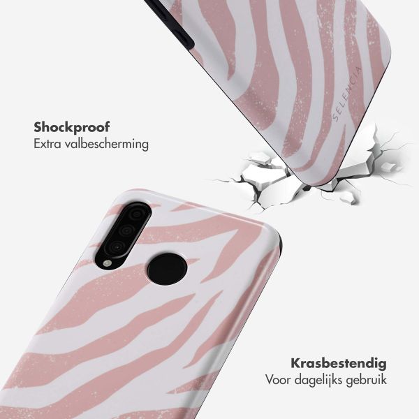 Selencia Vivid Tough Backcover Huawei P30 Lite - Colorful Zebra Old Pink