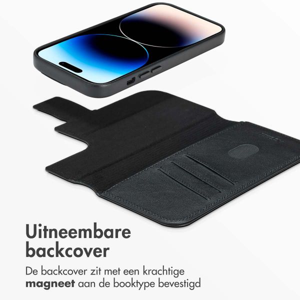 Accezz Leather Bookcase 2-in-1 met MagSafe Apple iPhone 14 Pro - Onyx Black