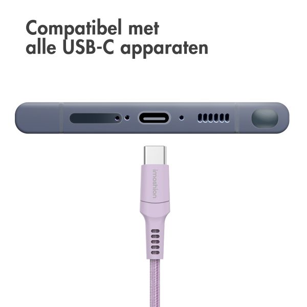 imoshion Braided USB-C naar USB kabel - 1 meter - Lila