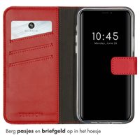 Selencia Echt Leren Bookcase Apple iPhone 12 (Pro) - Rood