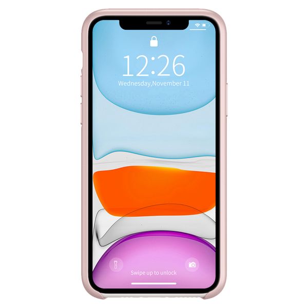 Valenta Luxe Leather Backcover iPhone 11 - Roze