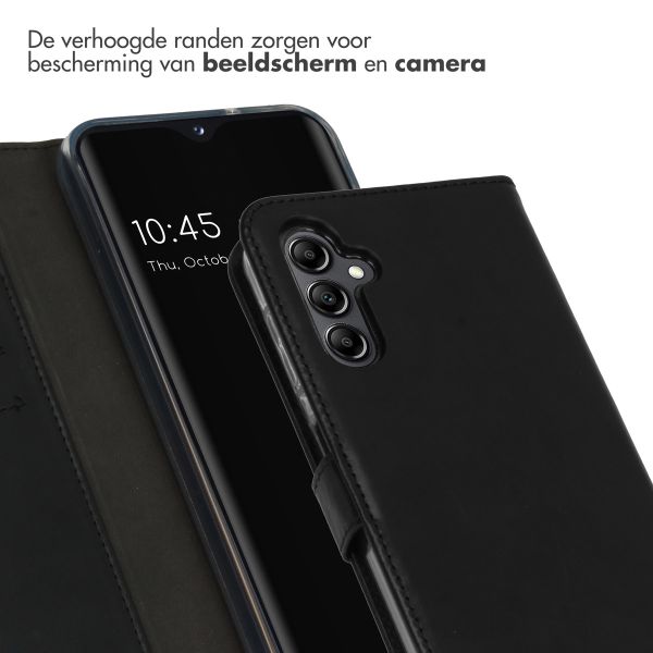 Selencia Echt Lederen Bookcase Samsung Galaxy A14 (5G/4G) - Zwart