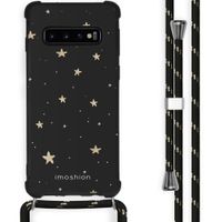 imoshion Design hoesje met koord Samsung Galaxy S10 Plus - Sterren - Zwart / Goud