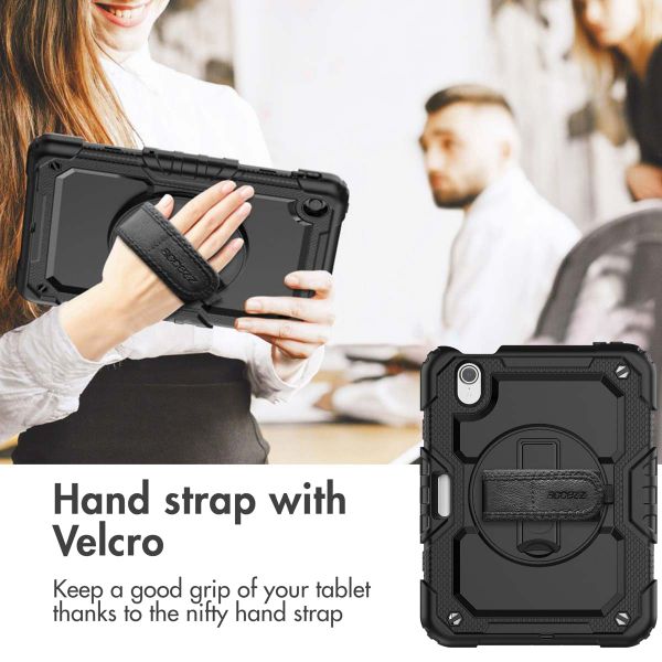 Accezz Rugged Back Cover with shoulder strap Apple iPad Mini 7 (2024) / iPad Mini 6 (2021) - Black