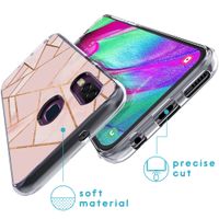 imoshion Design hoesje Samsung Galaxy A40 - Grafisch Koper / Roze