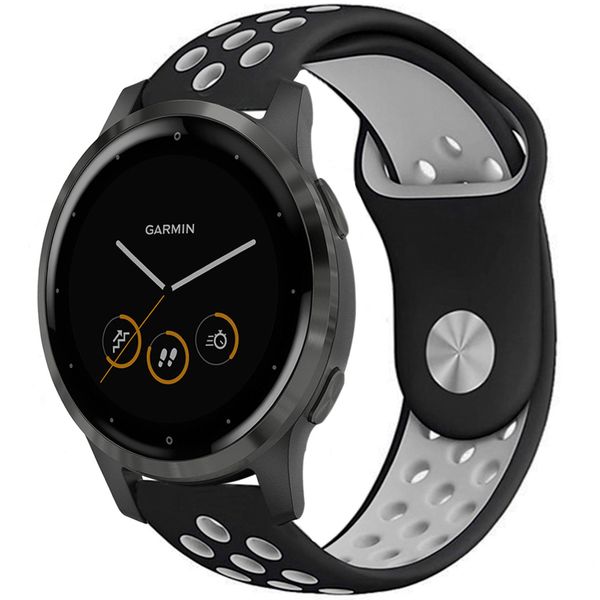 imoshion Siliconen sport bandje Garmin Vivoactive 4L - Zwart / Grijs