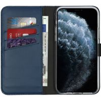 Selencia Echt Lederen Bookcase iPhone 11 Pro - Blauw