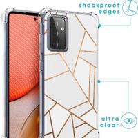 imoshion Design hoesje met koord voor Samsung Galaxy A72 - Grafisch Koper - Wit / Goud