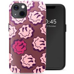 Selencia Vivid Backcover met MagSafe Apple iPhone 13 - Wavy Smiley Pink