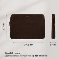 Selencia Teddy Laptophoes 15-16 inch - Laptopsleeve - Choco Brown