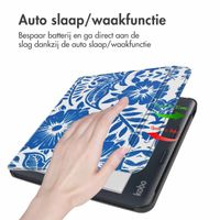 imoshion Design Slim Hard Case Sleepcover met stand Kobo Libra Colour - Flower Tile