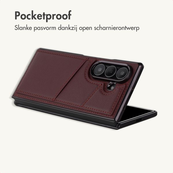 imoshion Kunstleren MagSafe Backcover met Pashouder Samsung Galaxy Z Fold 8 Ultra - Wine Red