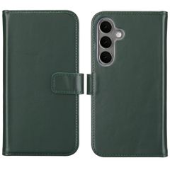 Selencia Echt Lederen Bookcase Samsung Galaxy S25 - Groen