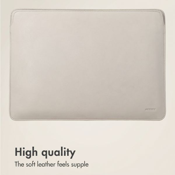Accezz Leather laptop sleeve 13 inch - Beige
