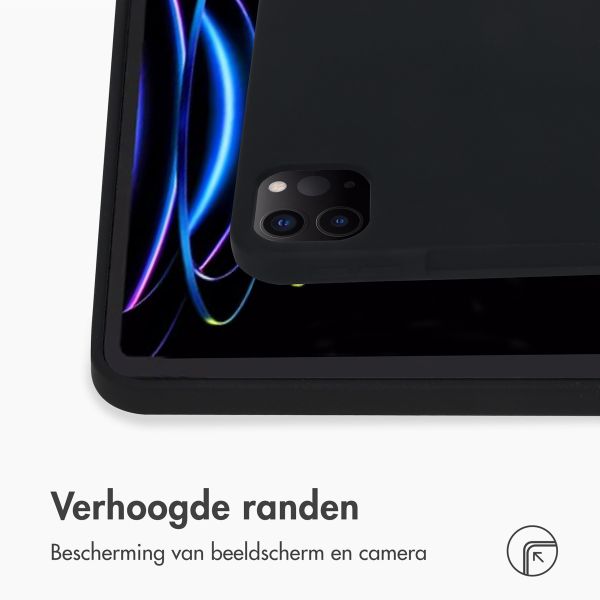 Accezz Liquid Silicone Backcover met penhouder Apple iPad Pro 12.9 (2022) / Pro 12.9 (2021) / Pro 12.9 (2020) - Zwart