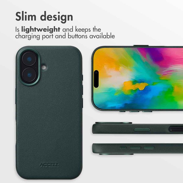 Accezz Leather Back Cover with MagSafe Apple iPhone 16 - Cedar Green