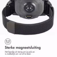 imoshion QuickFit® Milanees bandje Garmin Watch | 22 mm aansluiting - Zwart