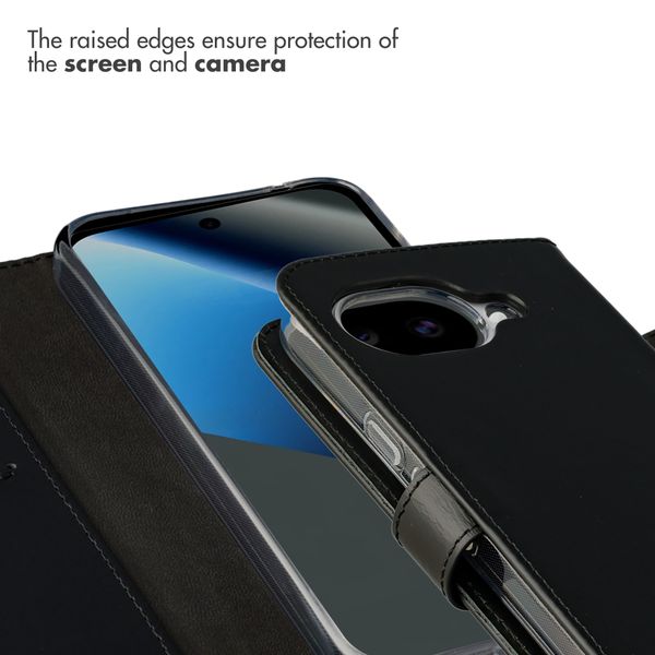 Selencia Genuine Leather Book Case Google Pixel 10a - Black