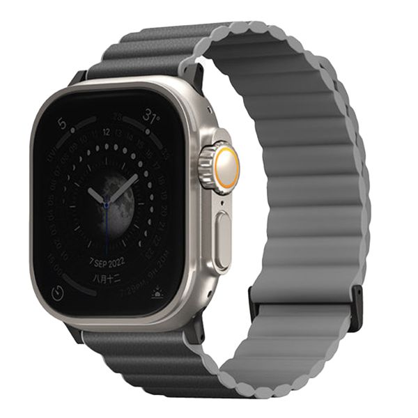 Uniq Revix Premium Edition dubbelzijdig bandje Apple Watch Series 1 t/m 11 / SE / Ultra (44/45/46/49 mm) - Charcoal / Ash Grey