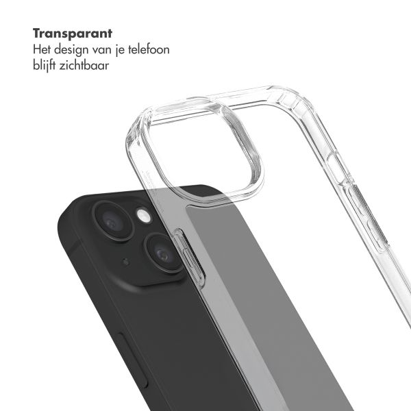 Selencia Transparent Case with Hooks + Lova Wrist Strap Apple iPhone 15 - Tortoise Leopard