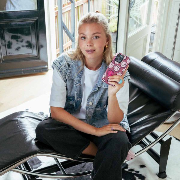 Selencia Vivid Backcover met MagSafe Apple iPhone 15 Pro - Wavy Smiley Pink