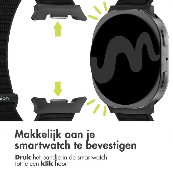 imoshion Nylon bandje Samsung Galaxy Watch 8 (40/44mm) / Classic (46mm) - Zwart