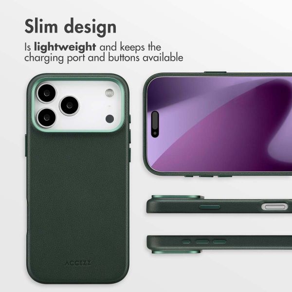 Accezz Leather Back Cover with MagSafe Apple iPhone 17 Pro Max - Cedar Green