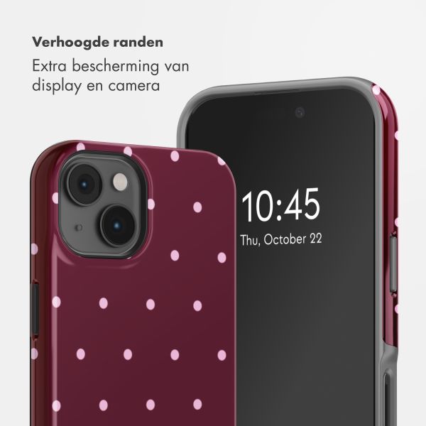 Selencia Vivid Backcover Apple iPhone 14 - Happy Dots Burgundy