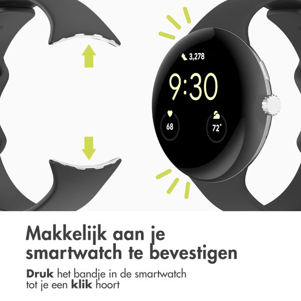 imoshion Siliconen bandje Google Pixel Watch 3 - 45 mm - Maat S - Zwart