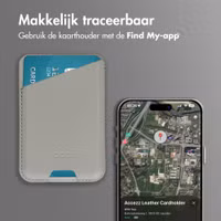 Accezz Magnetische Leren Kaarthouder - Geschikt voor Apple Find My - Light Grey