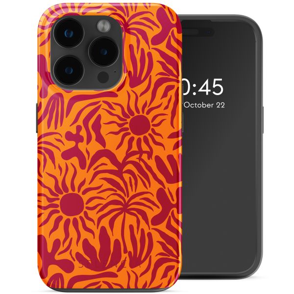 Selencia Vivid Tough Backcover met MagSafe iPhone 15 Pro Max - Tropical Vibes Apricot