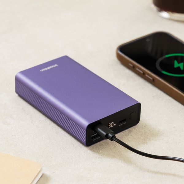 imoshion Ultra Series Aluminium Powerbank 20,000 mAh - Quick Charge and Power Delivery - Tropical Violet