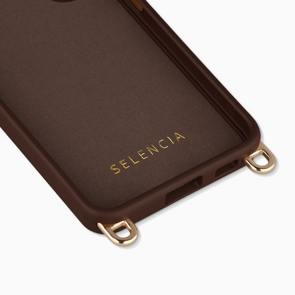 Selencia Rivièra MagSafe Backcover met afneembare haakjes Samsung Galaxy S25 / S24 - Choco Brown
