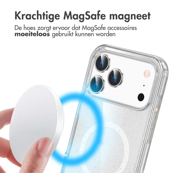 imoshion Sparkle Backcover met MagSafe Apple iPhone 17 Pro - Transparant