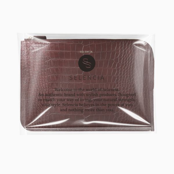 Selencia Croco laptop hoes 13 inch - Laptopsleeve - Burgundy