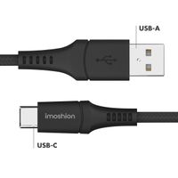 imoshion Braided USB-C naar USB kabel - 1 meter - Zwart