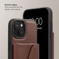 Selencia Sera Phone Case with Cord and Envelope Card Holder Apple iPhone 15 - Chocolate Brown