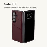 imoshion Faux Leather MagSafe Back Cover with Card Holder Samsung Galaxy Z Fold 8 Ultra - Wine Red