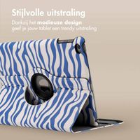 imoshion 360° Draaibare Design Bookcase Apple iPad 6 (2018) 9.7 inch / iPad 5 (2017) 9.7 inch - White Blue Stripes