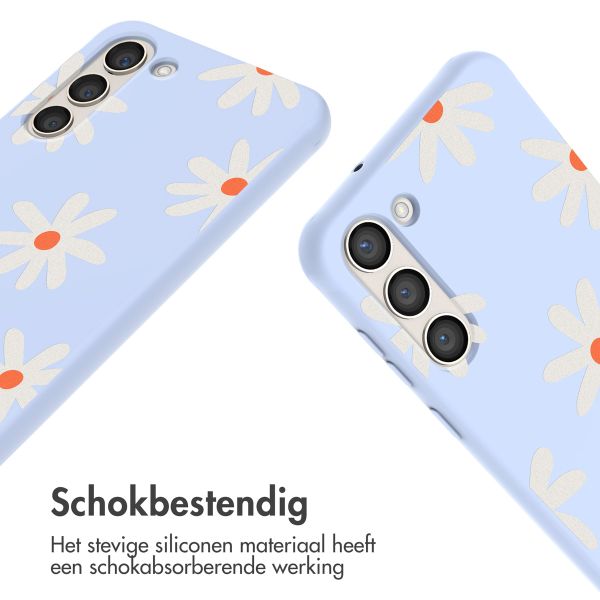 imoshion Siliconen design hoesje met koord Samsung Galaxy S23 - Lila Flower Distance