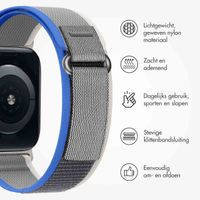 imoshion Nylon Trail bandje Apple Watch Series 1 t/m 9 / SE (38/40/41 mm) | Series 10 / 11 (42 mm) - Blue / Grey