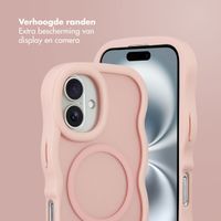 Selencia Wavy Backcover met MagSafe Apple iPhone 16 - Soft Pink