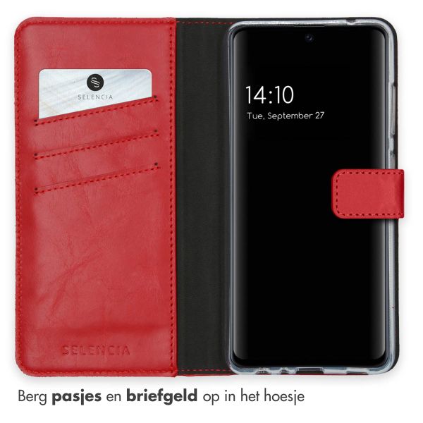 Selencia Echt Lederen Bookcase Samsung Galaxy A52(s) (5G/4G) - Rood